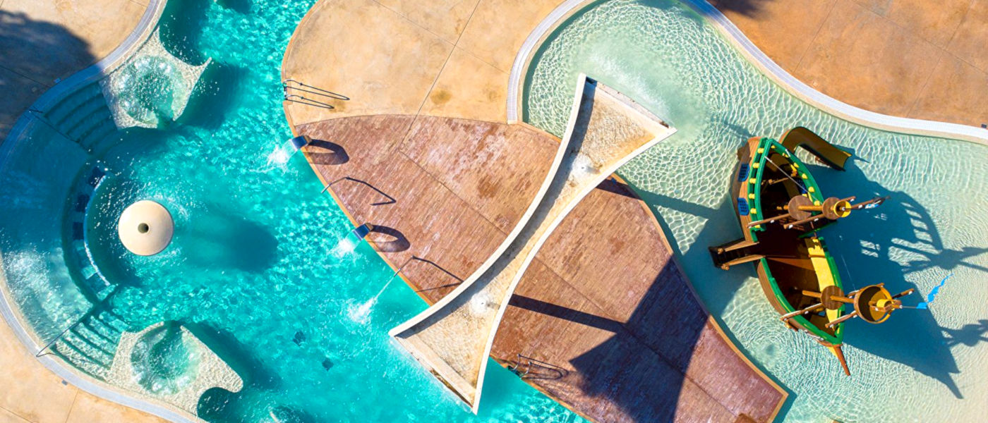 Cypsela Resort Pools Aerial